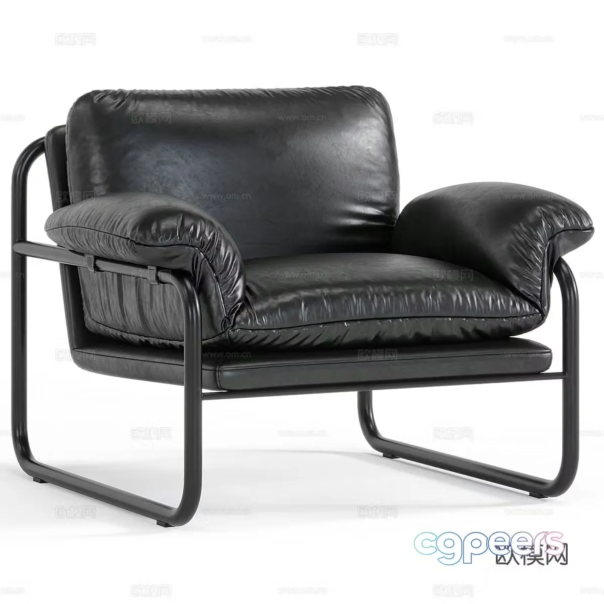 Modern Italian Desmond Leather Armchair 3d Model