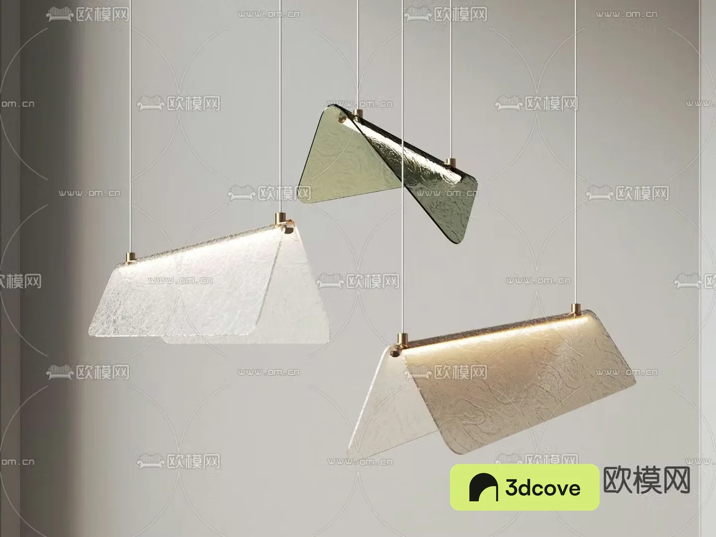 Cattelan Italia modern glass piece folding chandelier