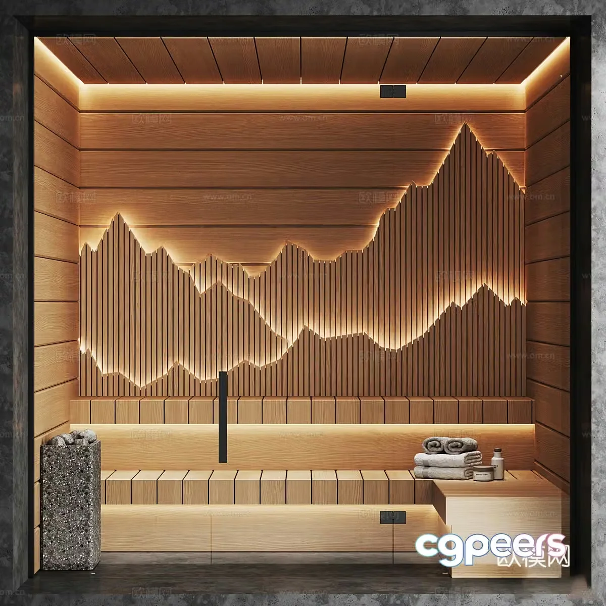 New Chinese sauna sweat steaming room 3D model
