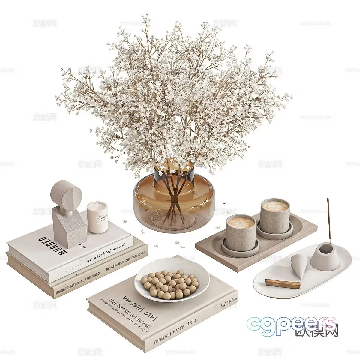 Modern jewelry ornament combination 3D model
