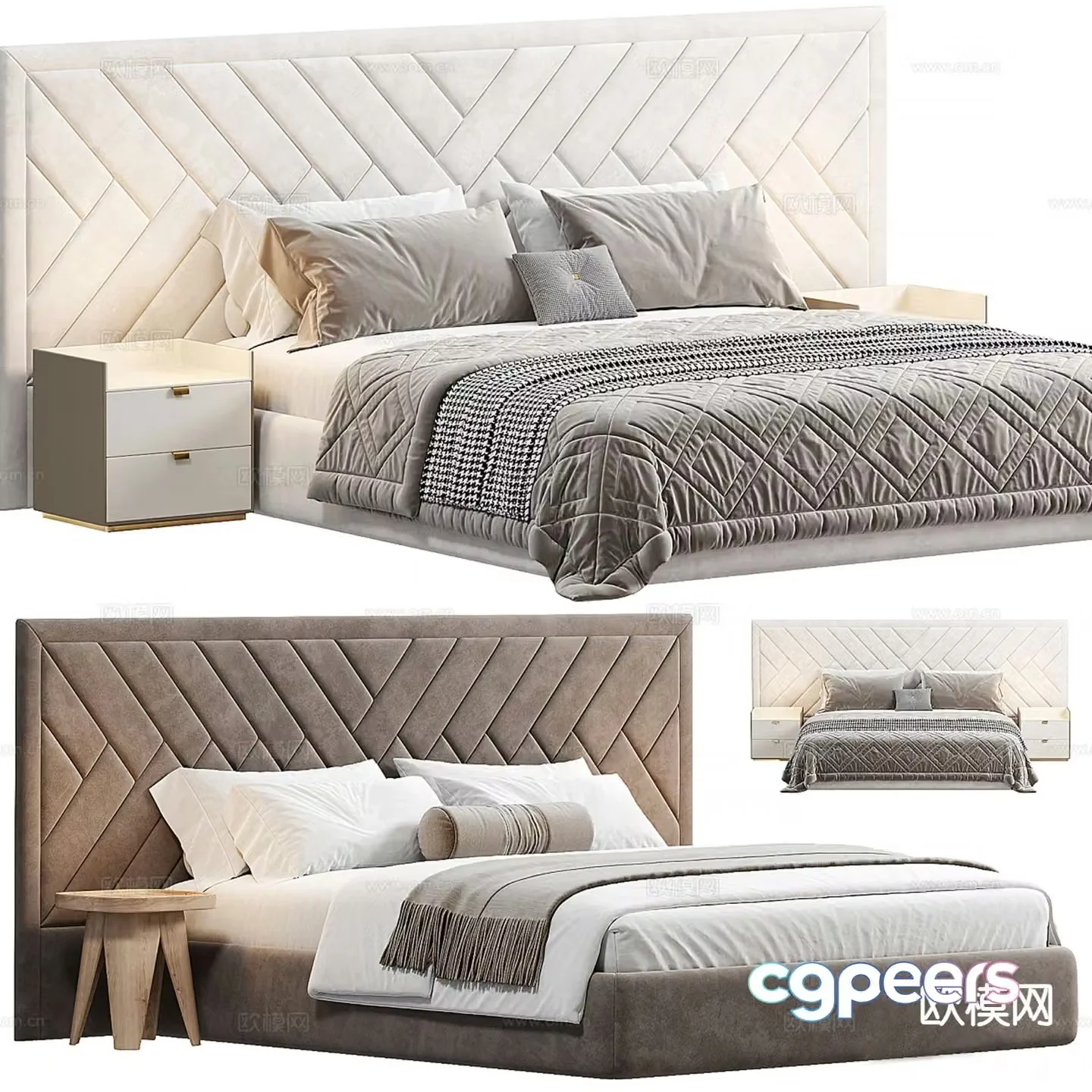 Sensorsleep double bed 3d model