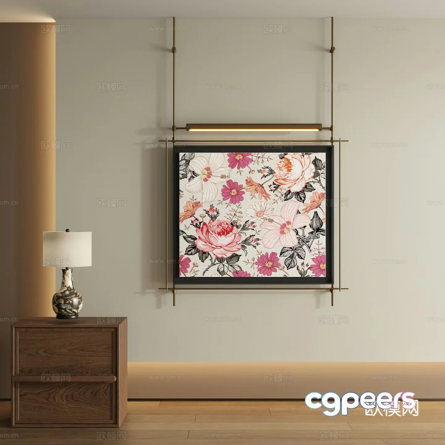 Modern boom decorative painting 3d model