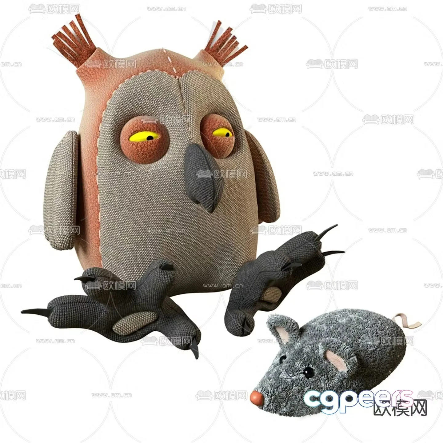 Modern owl mouse doll 3d model