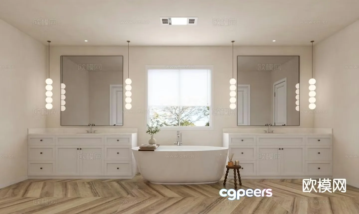 Cream style bathroom bathroom 3d model