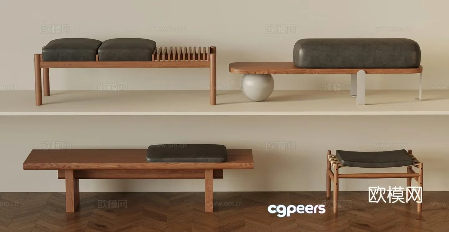 Other stools medieval bench bench 3d model