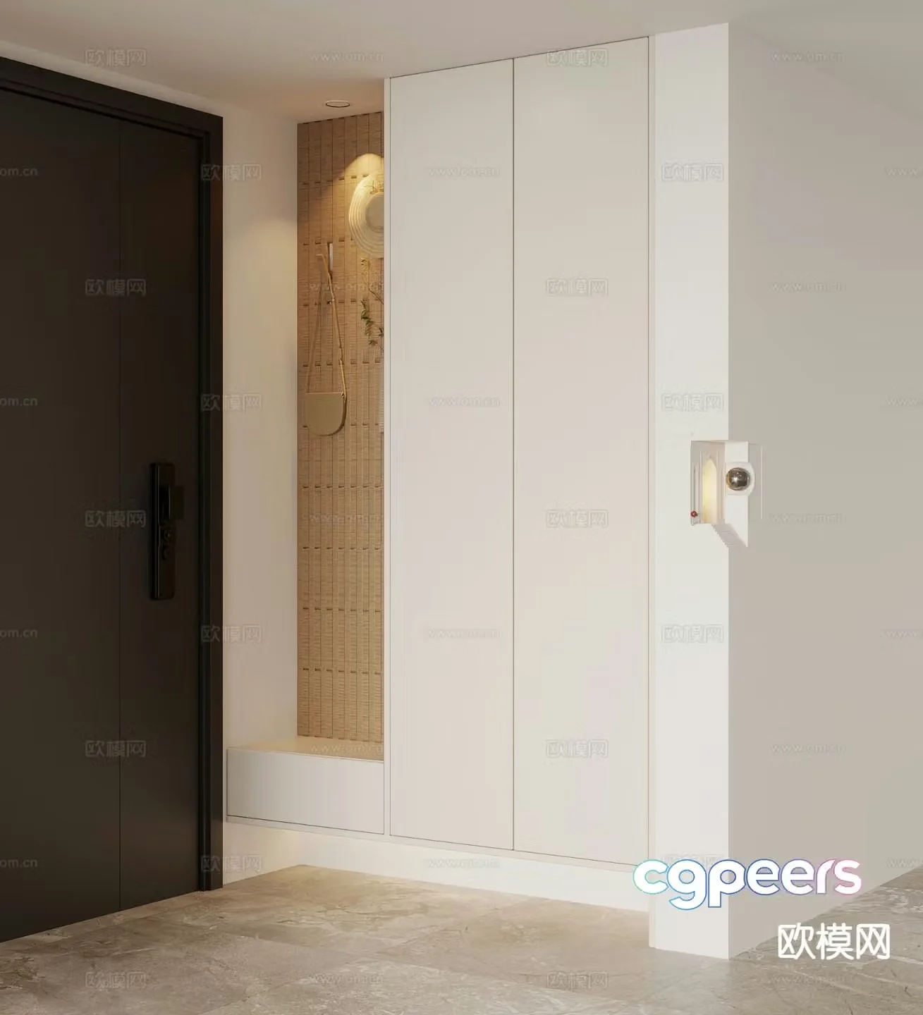 Modern entry shoe cabinet entrance shoe cabinet 3D model