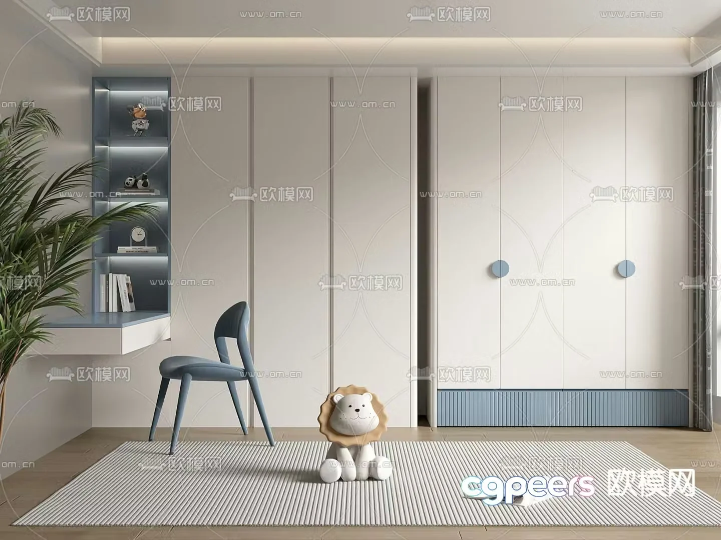 Children’s wardrobe desk 3d model