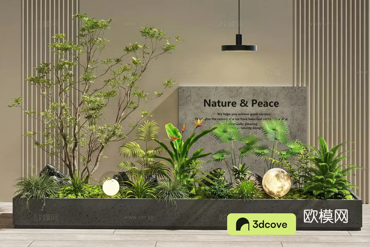Modern interior landscape Garden landscape Plant pile Green plant combination Garden sketch