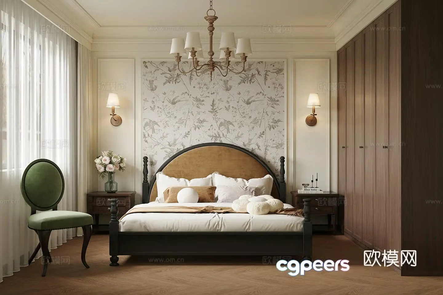 French home bedroom master bedroom 3d model