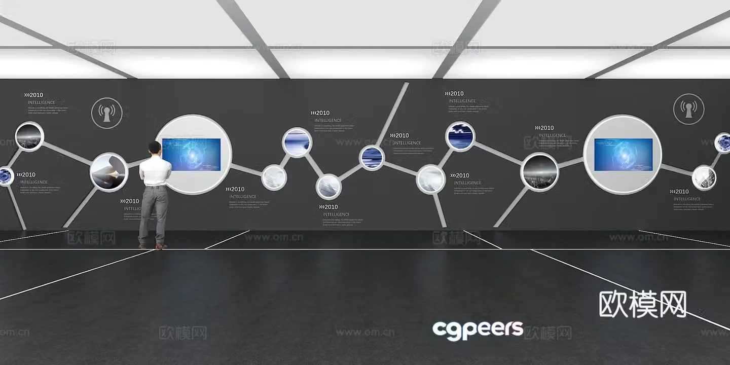 Cultural wall Corporate culture wall Display wall Classroom Exhibition hall Campus culture Corridor 3D model