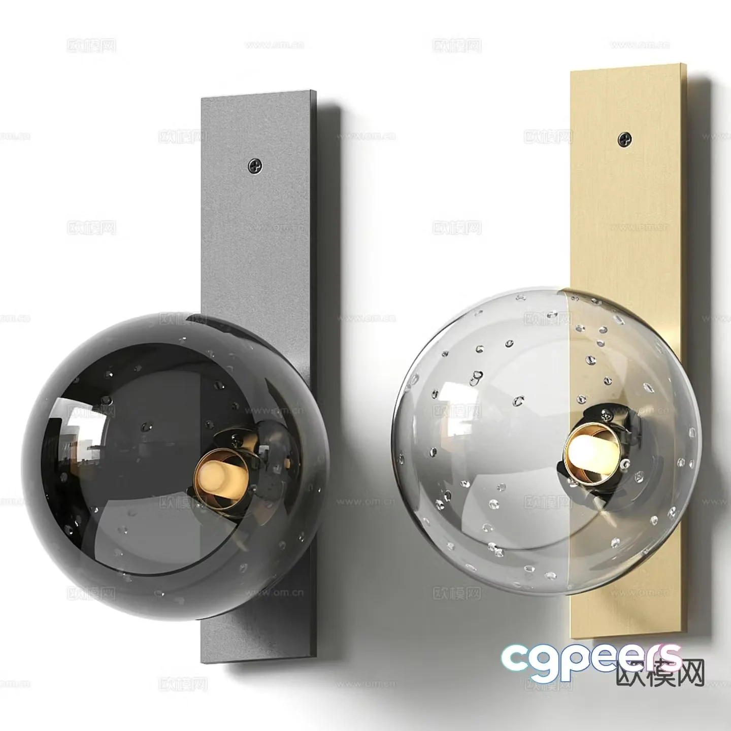 Modern glass wall light 3d model