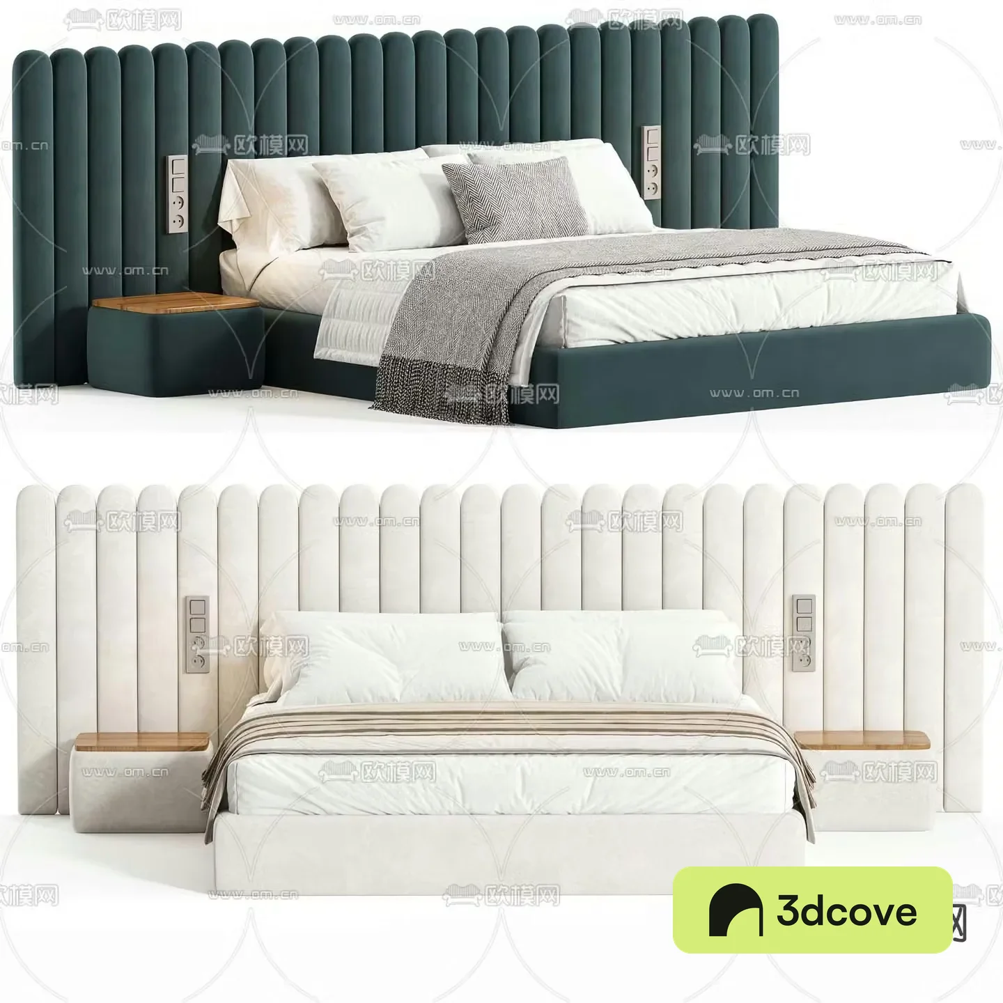 Savoyardi fabric double bed