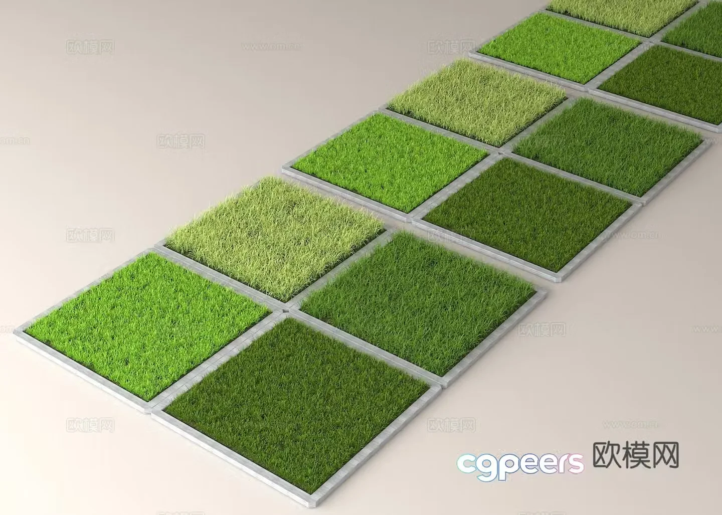 Urban greening Garden Landscape 3d Lawn Grass 3d Model