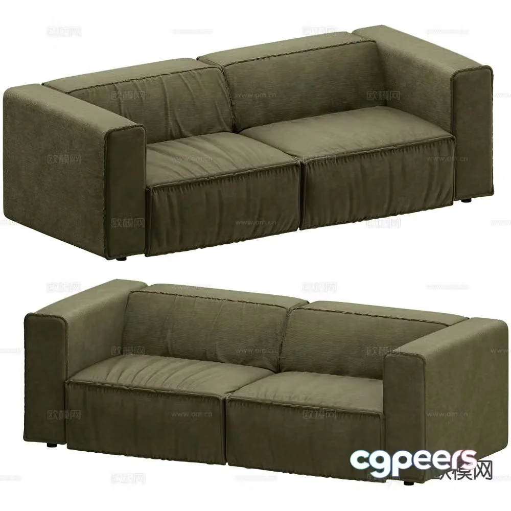 BoConcept modern double sofa tofu block sofa 3d model