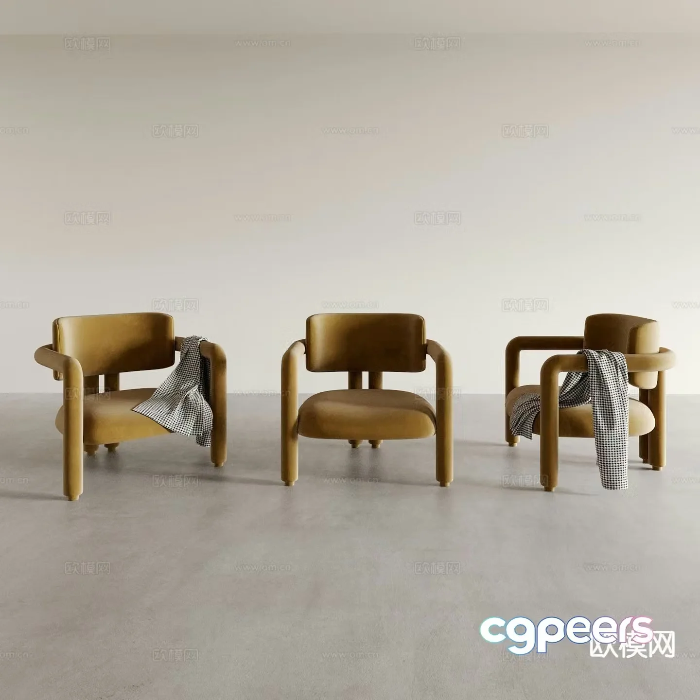 Modern chair dining chair tea chair leisure chair 3d model