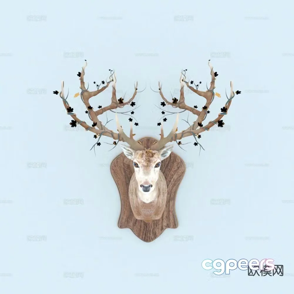 American deer head pendant 3D model