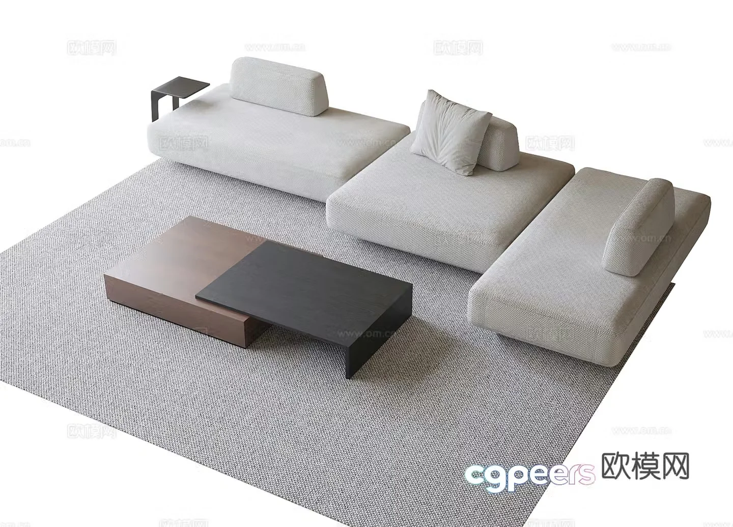 Modern sofa coffee table combination multi-person sofa coffee table 3D model