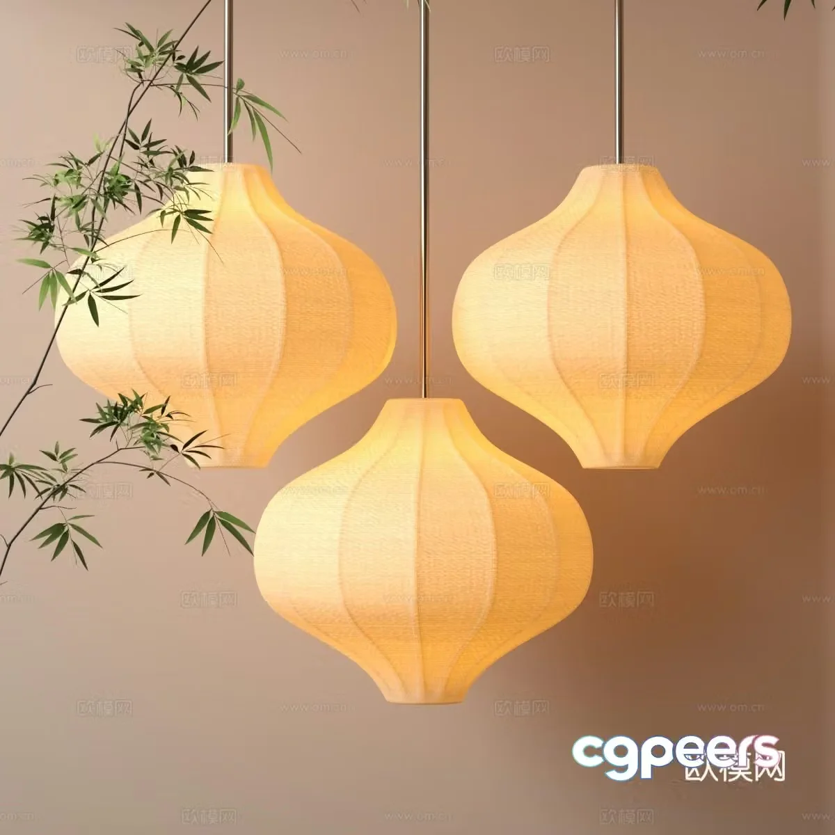 Lantern chandelier 3d model
