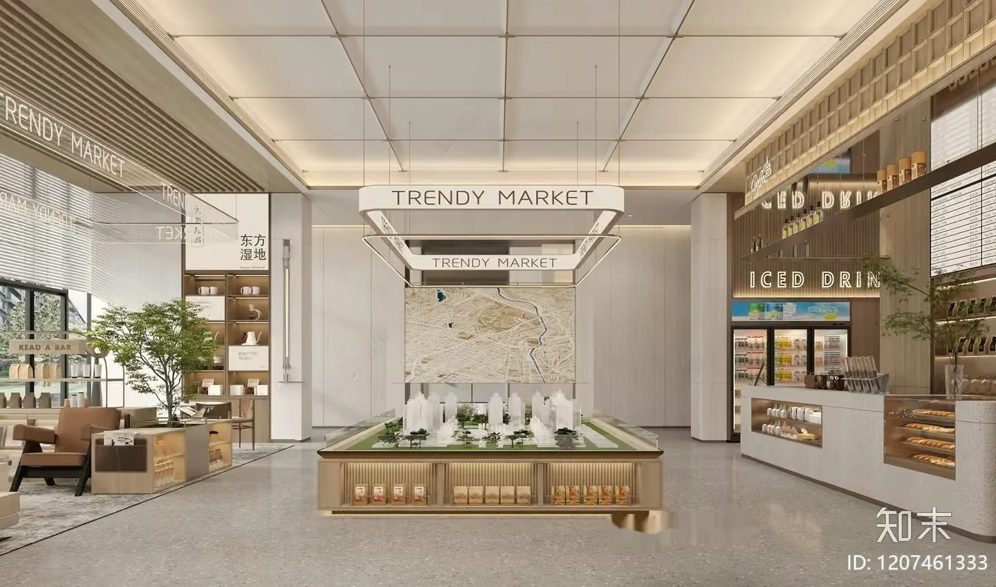 A Modern Market Interior 3D Model – 10417 – VRAY Render