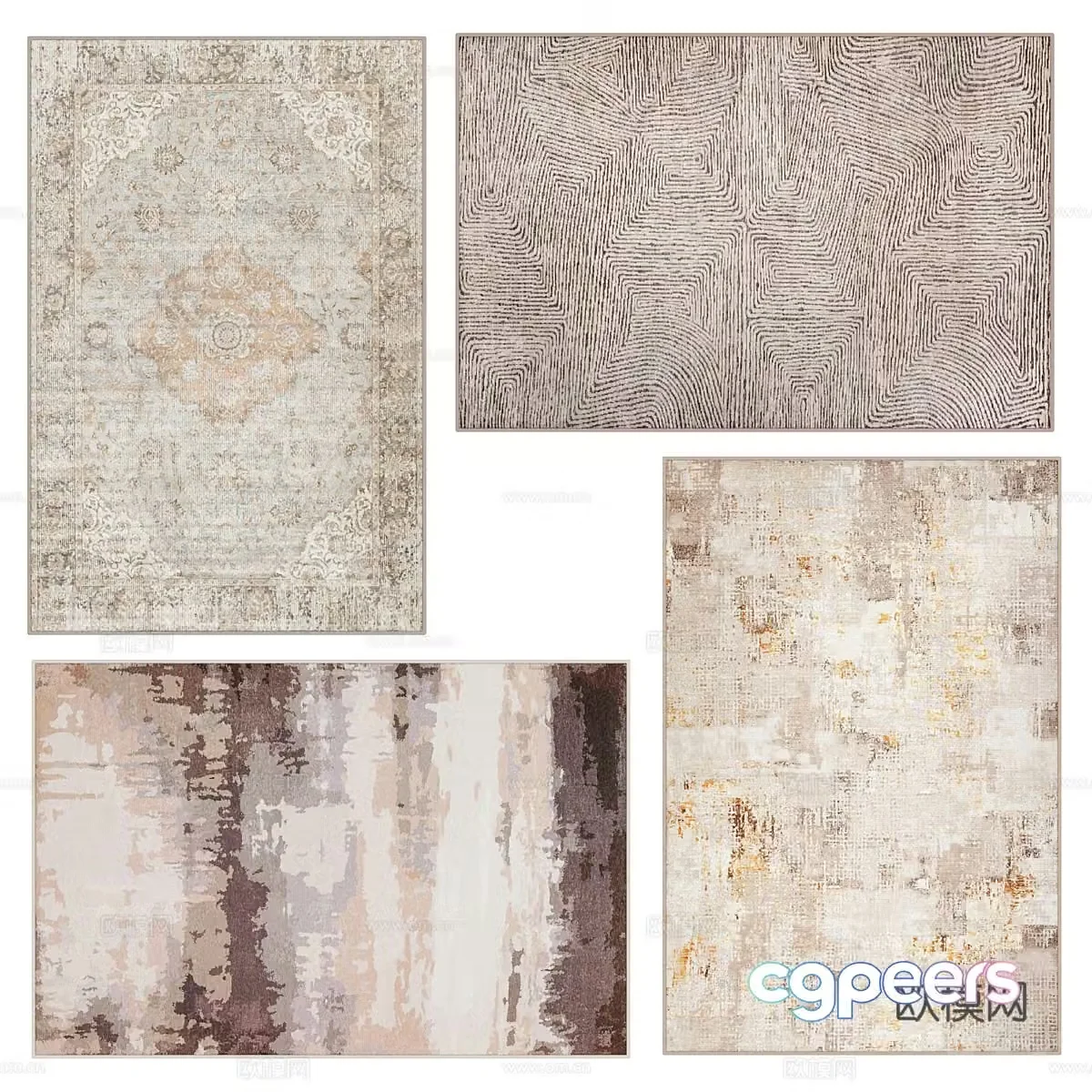 New Chinese style fabric carpet 3D model