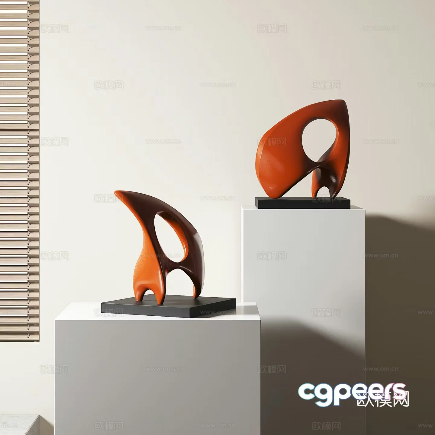 Modern abstract art sculpture 3d model