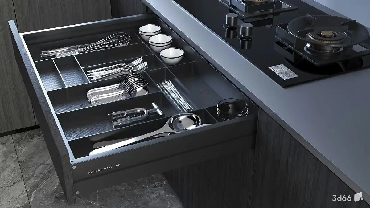 A Kitchen Drawer 3D Model – 22321 – VRAY Render