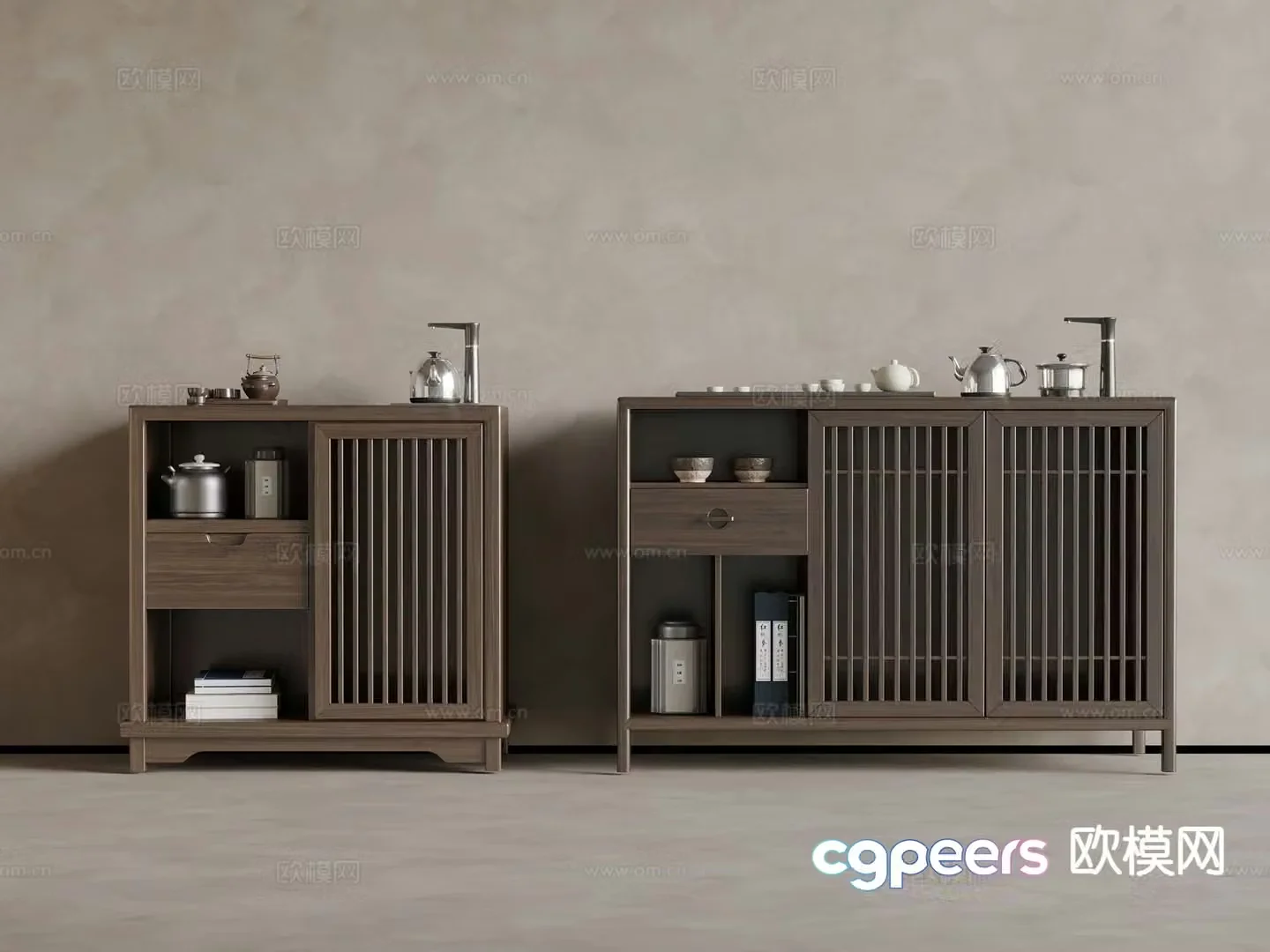 New Chinese style tea cabinet 3d model