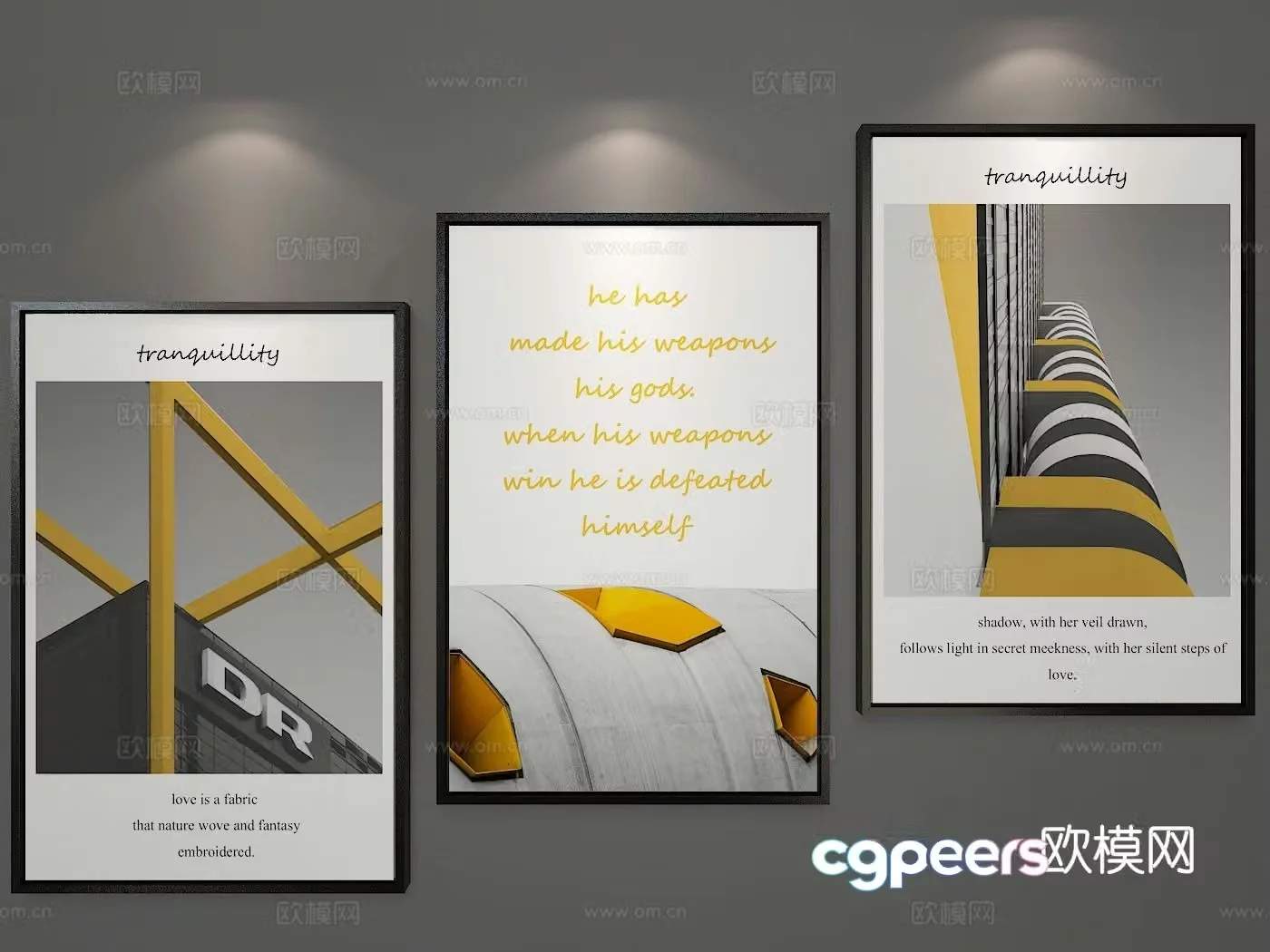 Modern art painting decorative painting 3d model