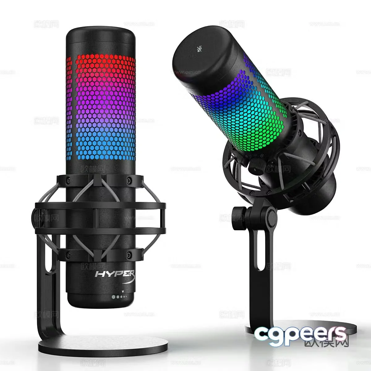 Modern HyperX QuadCast S Desktop Microphone 3D Model