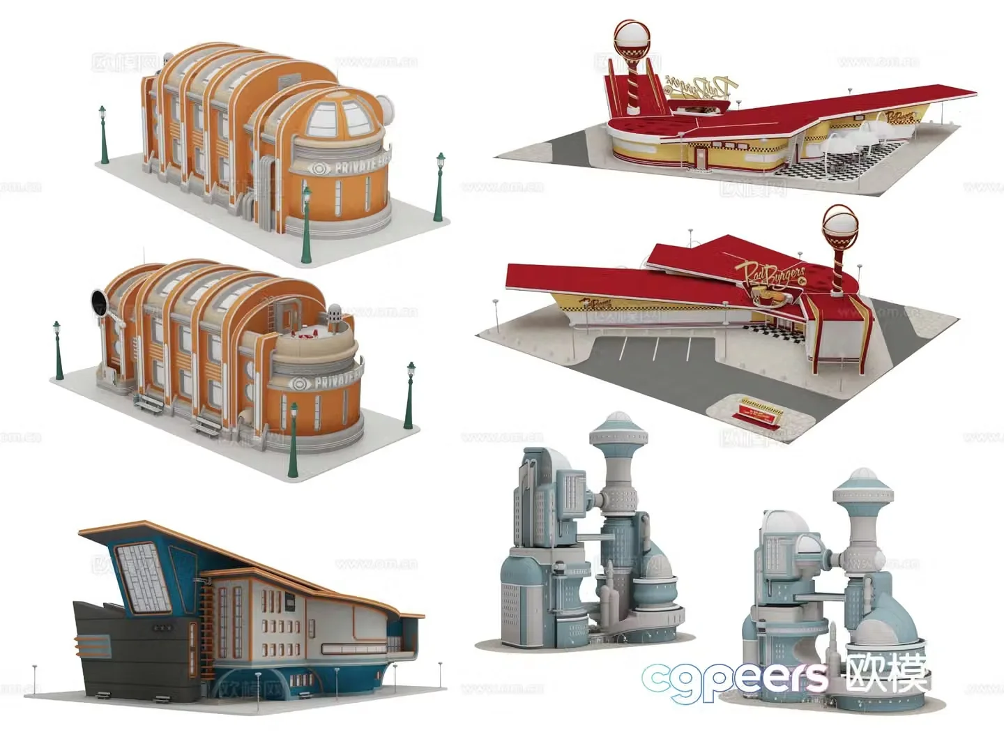 3D model of hotel building components
