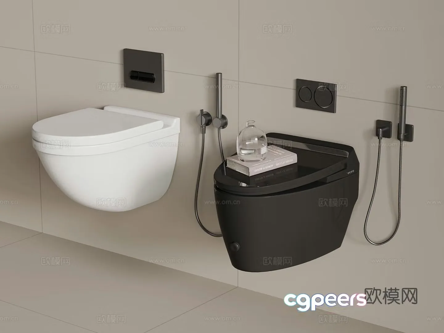 Toilet Modern wall-mounted smart toilet 3D model