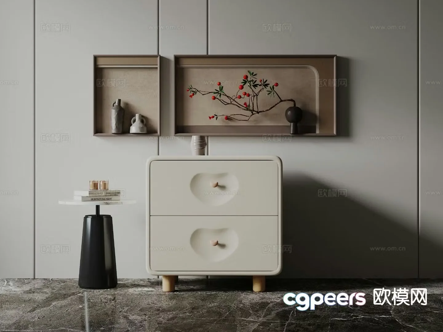 Modern bedside table 3d model