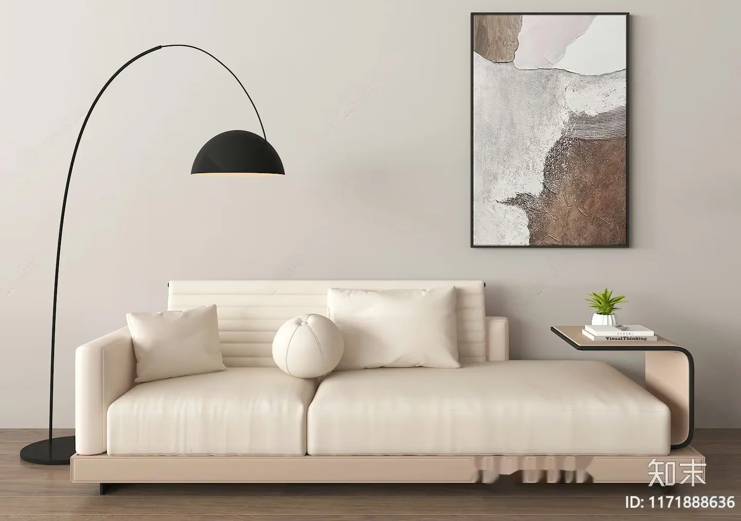 Modern Minimalist Living Room 3D Model – 3791 – VRAY Render