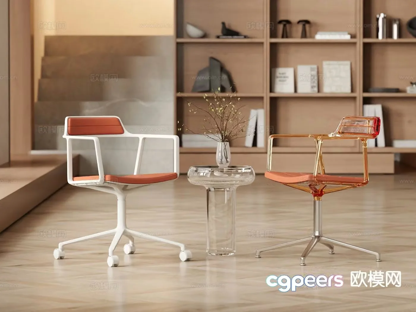 Modern chair leisure chair swivel chair 3d model