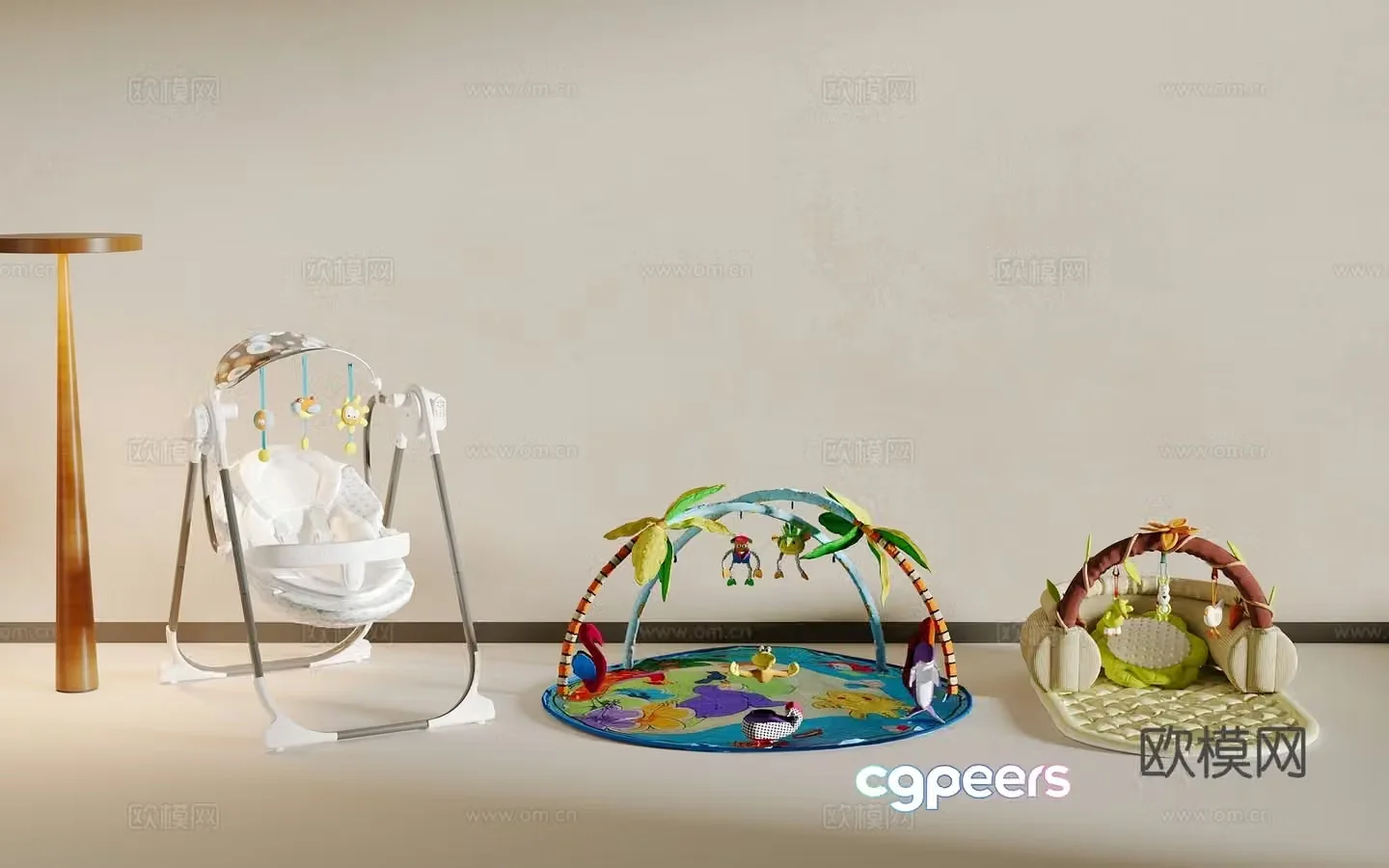 Baby Cradle Baby Fitness Stand Puzzle Toys 3D Model