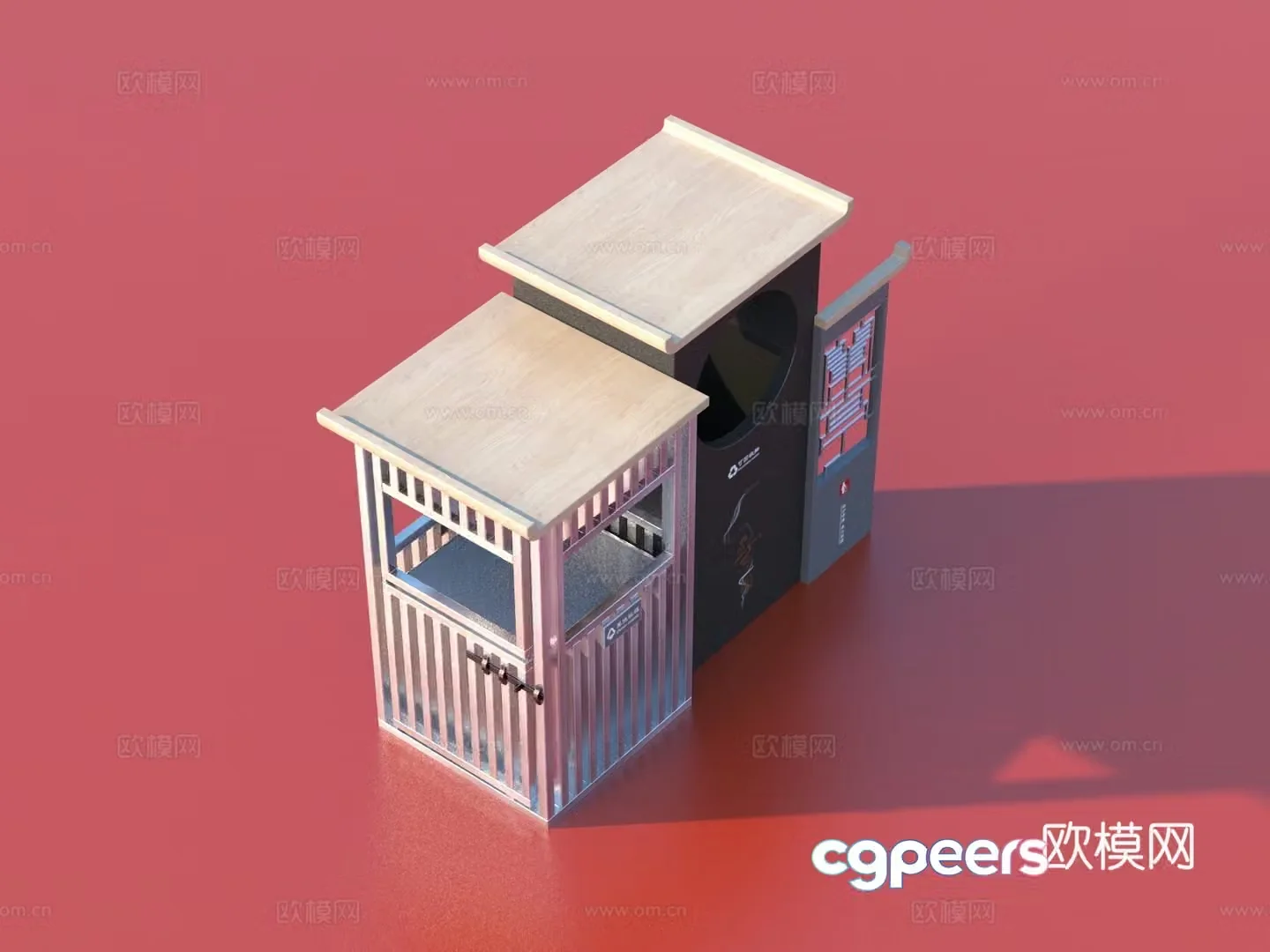 Trash can Outdoor trash can Public trash can 3d model