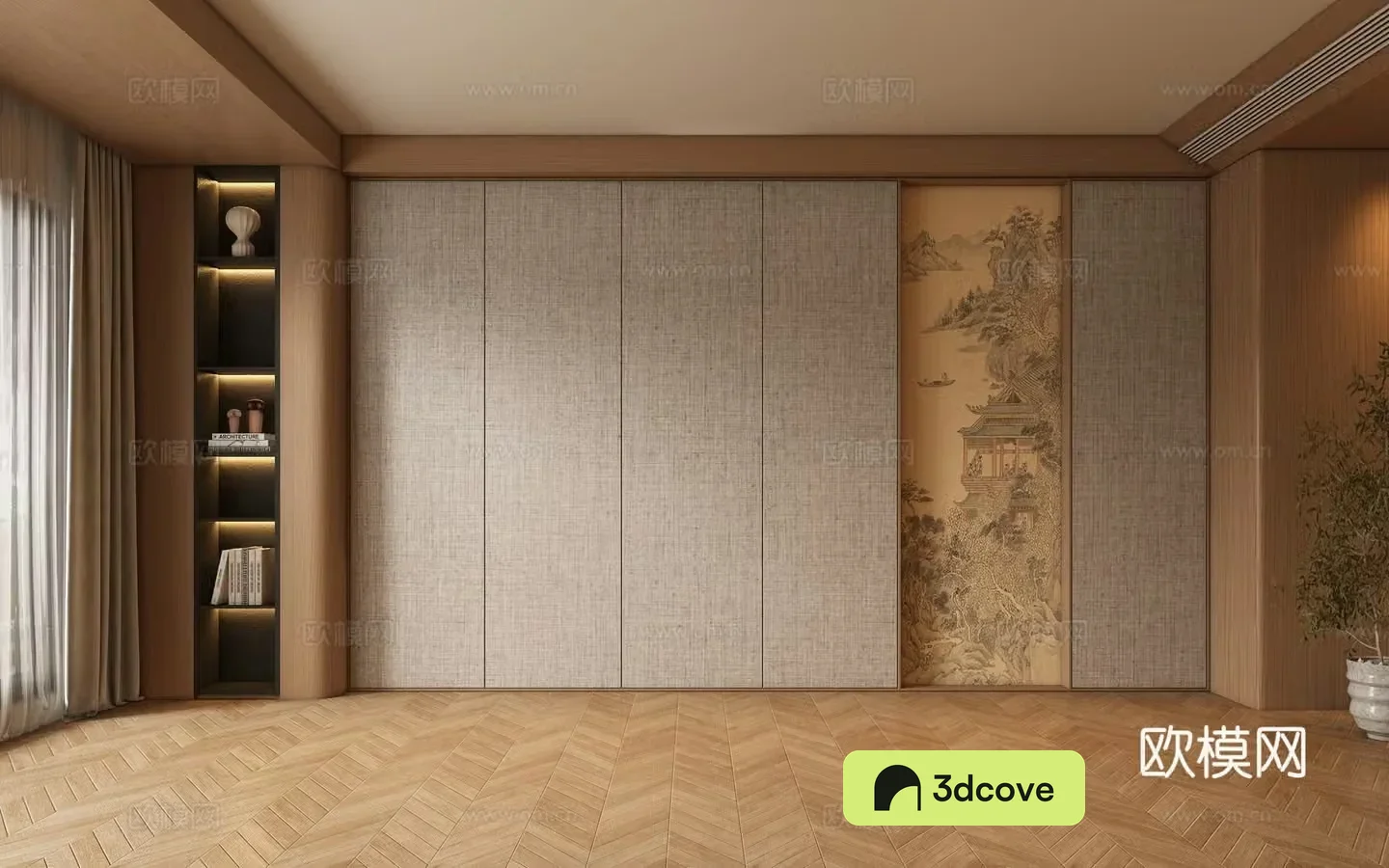 New Chinese style living room background wall