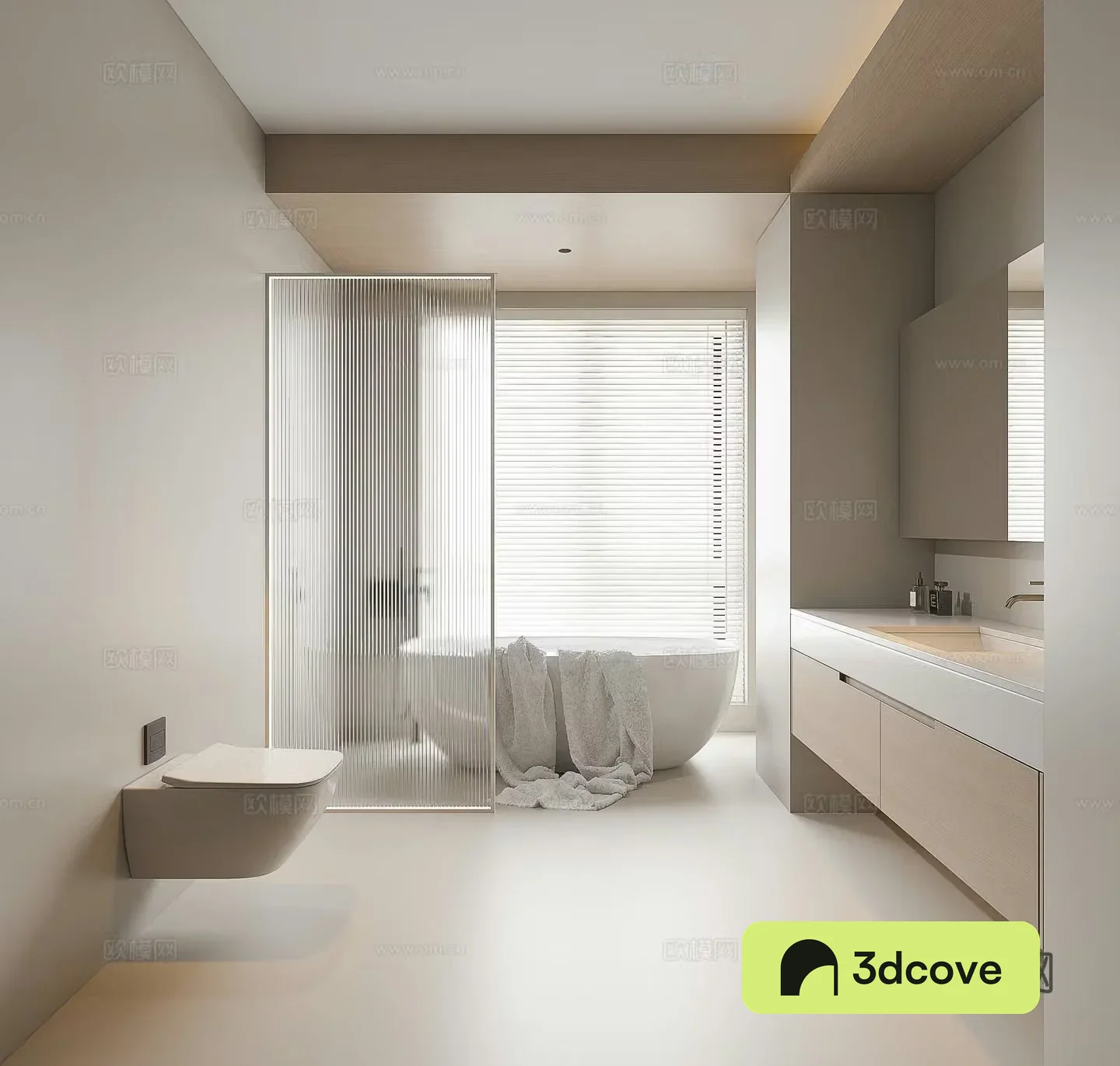 Modern bathroom Minimalist bathroom Italian bathroom Creamy bathroom Toilet Shower