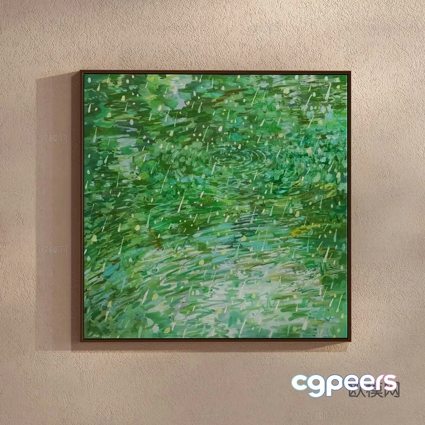 Modern texture painting decorative painting 3d model