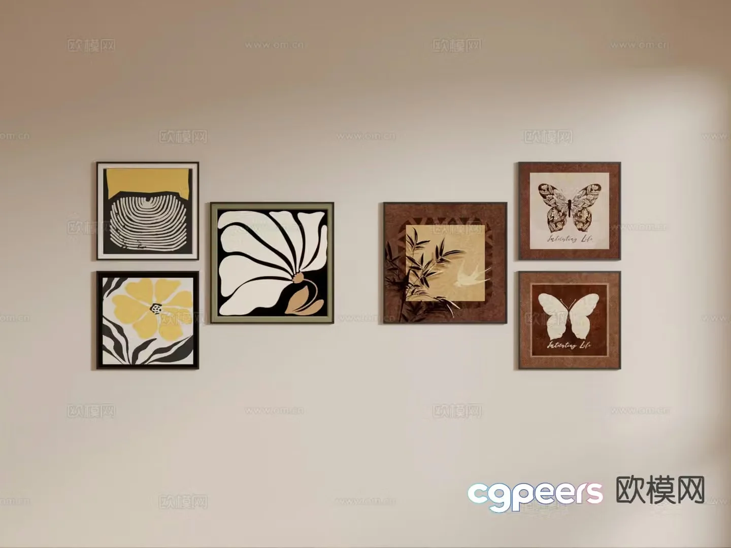 Medieval style decorative painting retro painting hanging painting 3D model