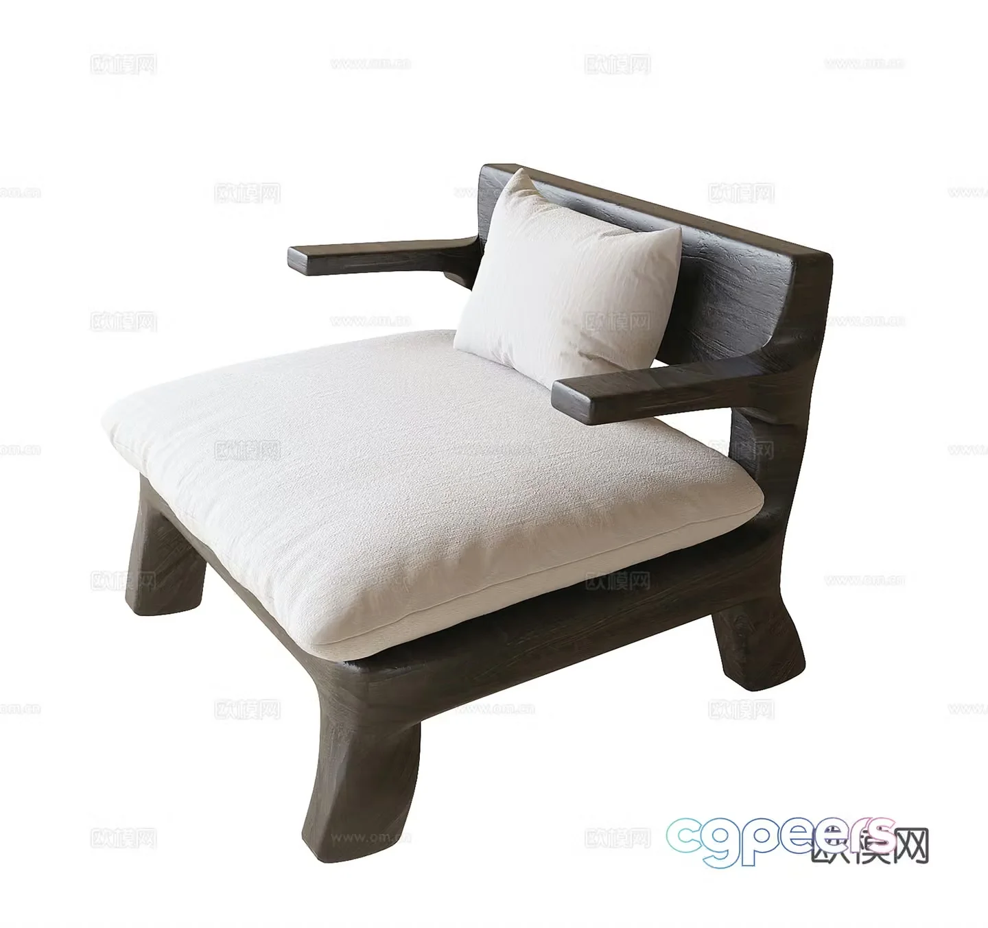 Modern casual chair single chair 3d model