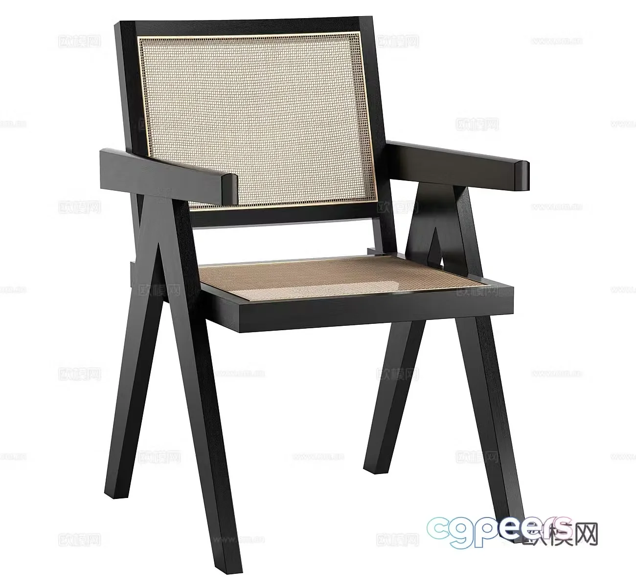 Wasabi wind single chair Wasabi wind dining chair Rattan dining chair Rattan dining chair Rattan single chair Rattan leisure chair B&B 3D model