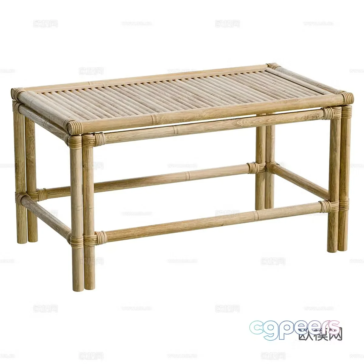 New Chinese Sole bamboo woven dining table 3D model