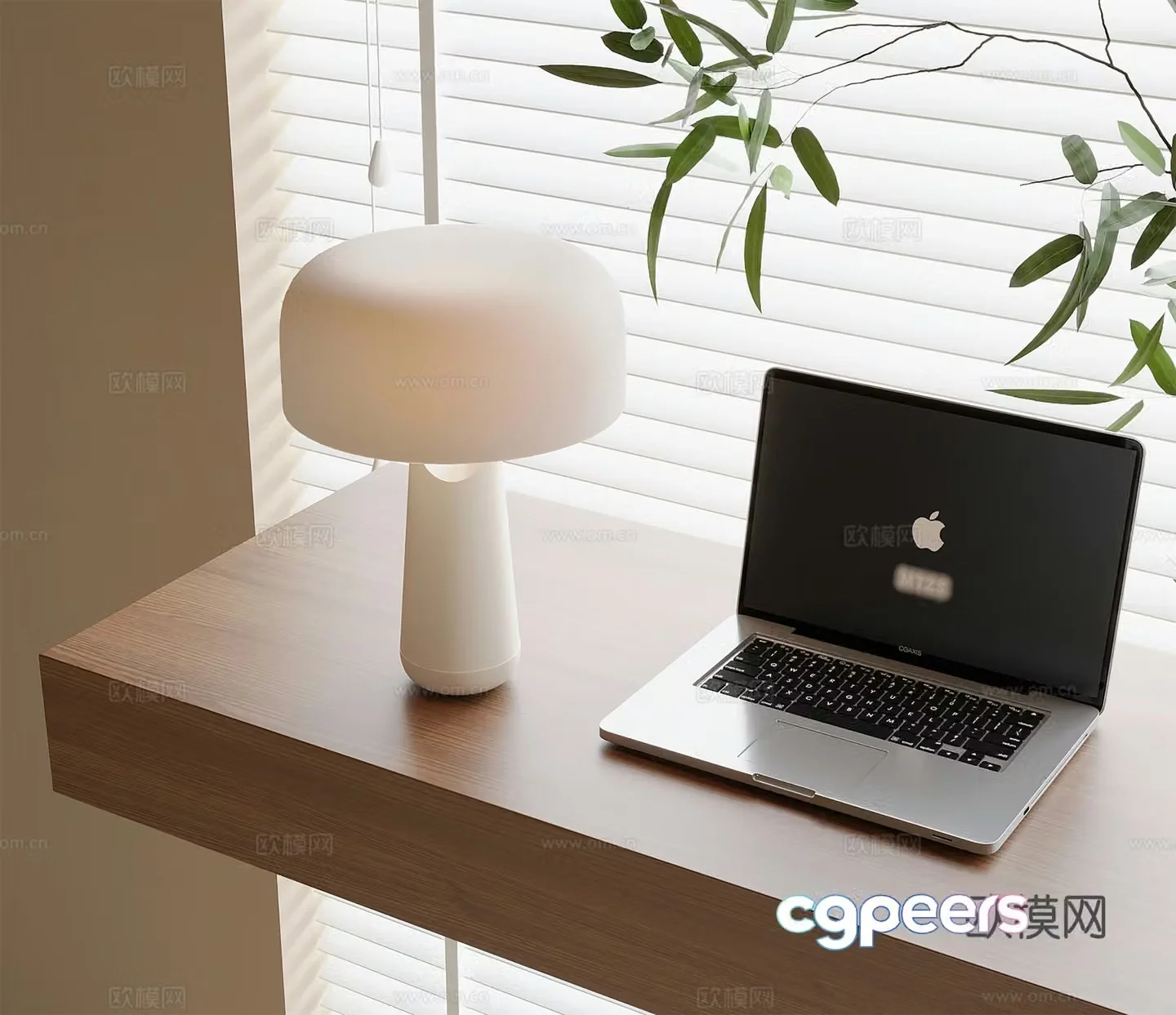 Modern desk lamp laptop 3d model