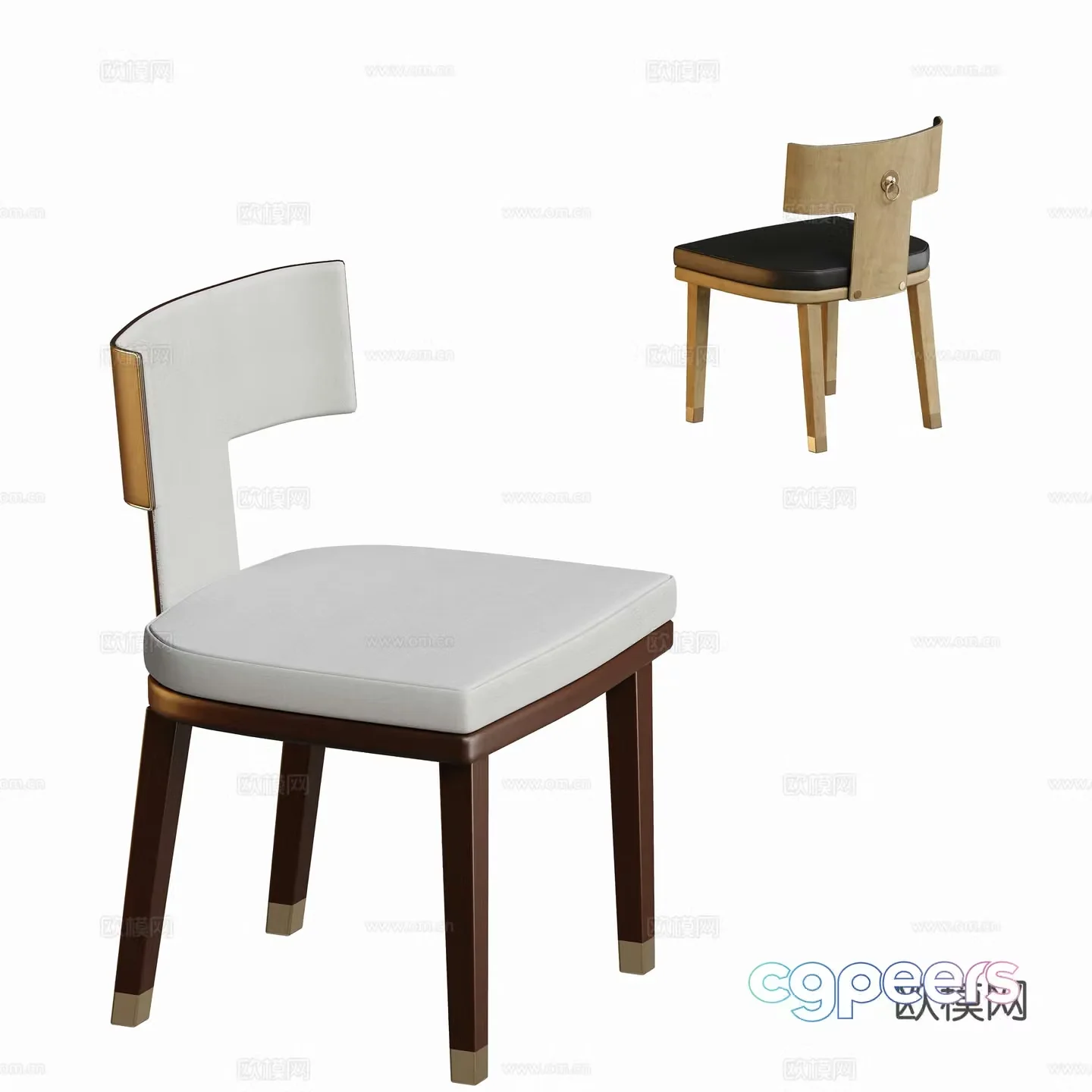 New Chinese single chair dining chair 3D model