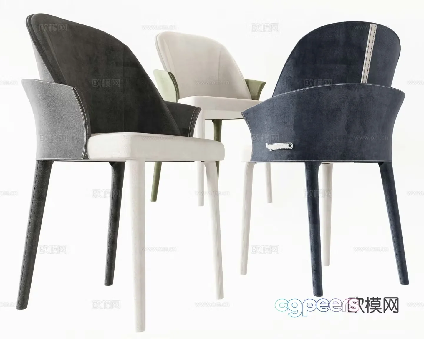 Modern chair dining chair 3d model