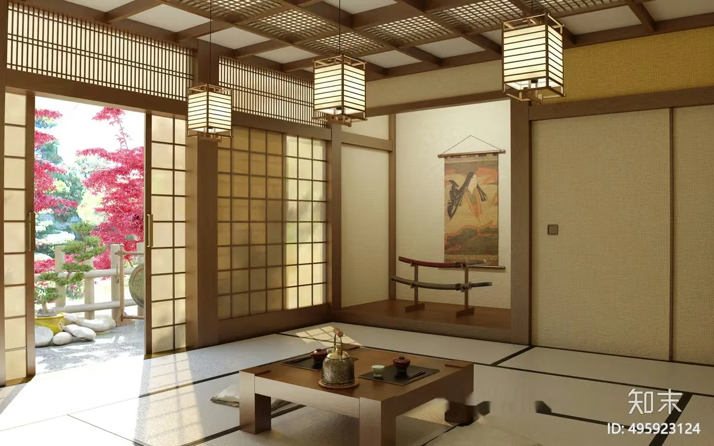 Traditional Japanese Room 3D Model – 4472 – VRAY Render