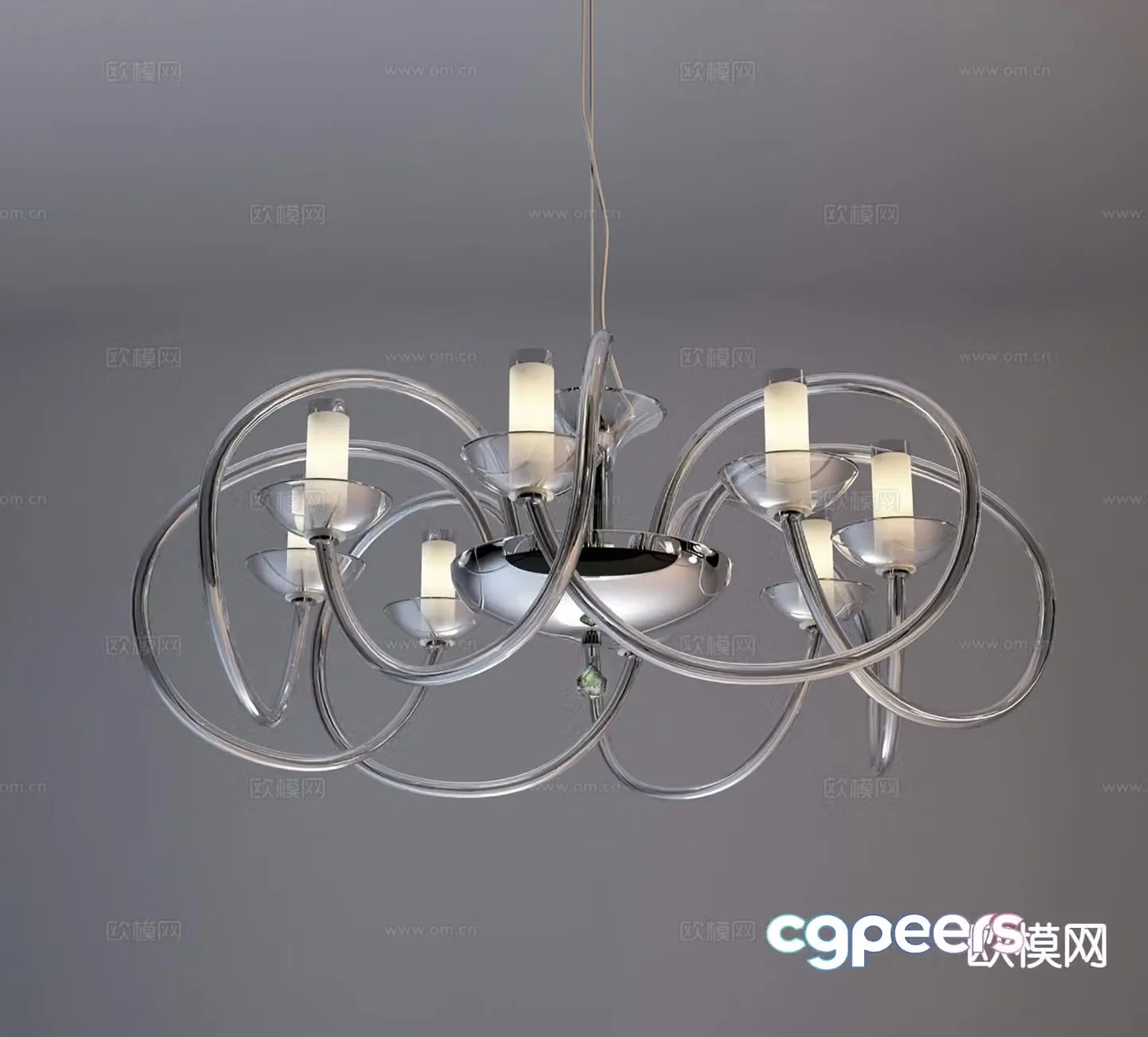 Modern art chandelier glass chandelier 3d model