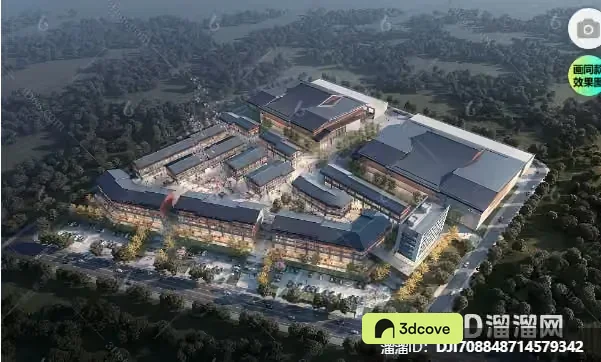 Modern 3D Rendering Of A Building Complex