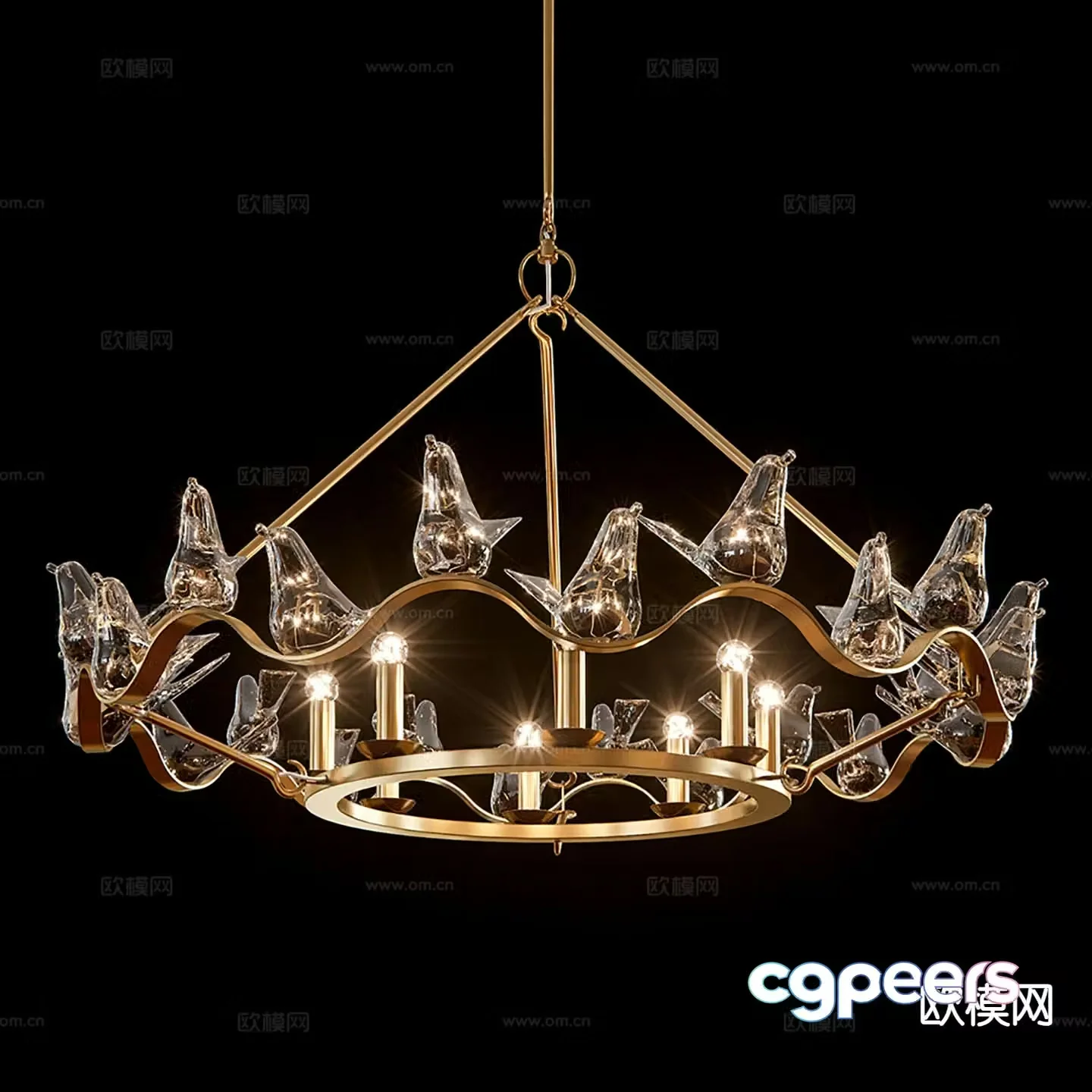 Light luxury chandelier bird chandelier indoor chandelier 3d model